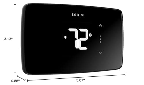 Sensi Lite Smart Thermostat, Programmable, WiFi, Easy DIY, Works With Alexa, ENERGY STAR Certified, ST25, Most Systems C-Wire Not Required, C-Wire needed with Heat/Cool Only & Heat Pump System – Black 9