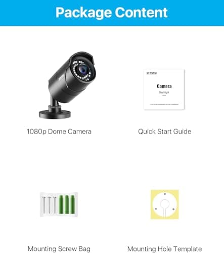 ZOSI 1080P 1920TVL Security Camera Outdoor Indoor,Hybrid 4-in-1 TVI/CVI/AHD/960H CVBS Bullet Cam for Analog Home Office Surveillance DVR CCTV System,IP67 Weatherproof,120ft IR Night Vision,Black 9