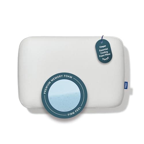 Casper Sleep Essential Cooling Foam Pillow, King Size – Firm Memory Foam with Cooling Cover, Supports Side Sleepers, Breathable & Pressure-Relieving