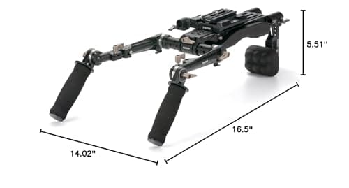 Tilta Lightweight Shoulder Rig | Foldable | Aviation Grade Aluminum Alloy | Dual Quick Release | 15mm Rod Mount/NATO Rail Adapter | Compatible with Manfrotto/Arca | TA-LSR-B 10