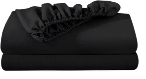 SDIII Black Full Fitted Sheet Only 2 Pack, Hotel Quality Brushed Microfiber Fitted Sheets, Soft and Breathable, Deep Pocket Sheets for Full Size Bed 6