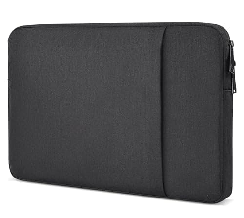 Portable Monitor Case 15.6 16.1 inch, Padded Shockproof Carry Sleeve Bag for 15.6" 16.1" Portable Display Monitors, Water-Resistant Laptop Bag Cover with Accessory Pocket -Black