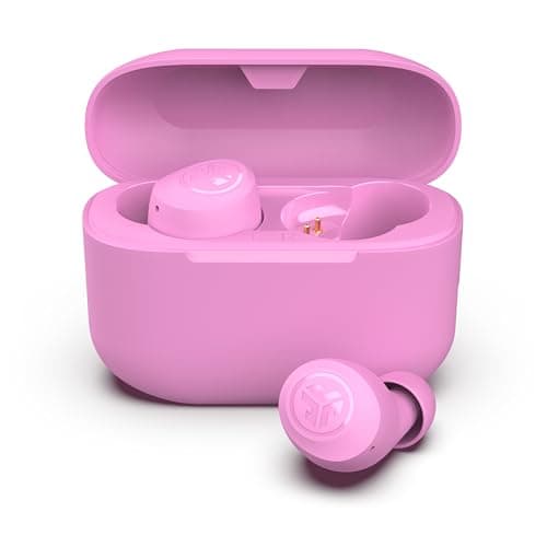 JLab Go Air Pop+ True Wireless Earbuds, in Ear Headphones, Bluetooth Earphones, 35H Playtime Ear Buds, Bluetooth Earbuds with Microphone, USB-C Charging Case, Dual Connect, EQ3 Sound, Pink