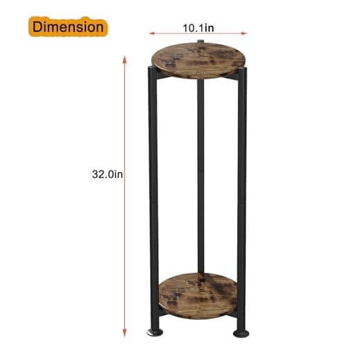 YIZAIJIA Plant Stand Indoor Corner Tall 2 Tier Metal Modern Flower Storage Plant Shelf Holder for Living Room Balcony Garden,Black (2 Tier-Black Round) 6