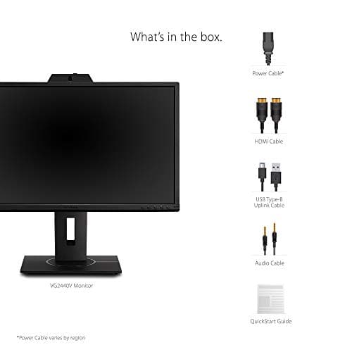 ViewSonic VG2440V 24 Inch 1080p IPS Video Conferencing Monitor with Integrated 2MP Camera, Microphone, Speakers, Eye Care, Ergonomic Design, HDMI DisplayPort VGA Inputs for Home and Office 7