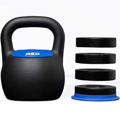 Rep Fitness Adjustable Kettlebell | 24 kg | Weight Set for Home Gym | Strength Training Equipment for Men & Women | Compact Steel Bell with Ergonomic Handle