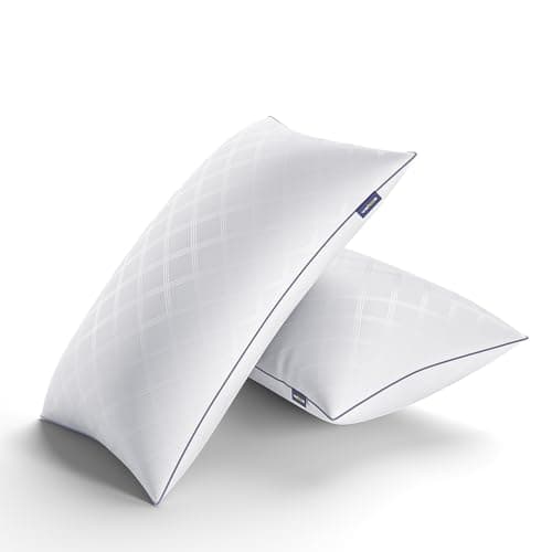 Wellos Bed Pillows King Size Set of 2, Pillow for Sleeping Premium Soft/Firm Hotel Bedding Pillow for Back, Stomach or Side Sleepers（White）