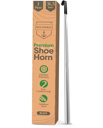 Shoe Horn Long Handle for Seniors - Long Handled Shoe Horn for Boots and Shoes - Long Metal Shoe Horn for Women, Men & Kids - Extra long Shoes Horn, Metal Shoe Horn Long Handle, Shoe Spoon Long Handle