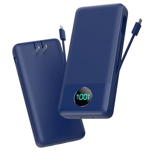 Portable Charger PowerBank 33800mAh with Built-in Cables,25W PD Fast Charging +QC 4.0 Quick Phone Charging Power Bank, Travel Essential Charger Battery Pack for iPhone 17/16/15 Android Galaxy etc