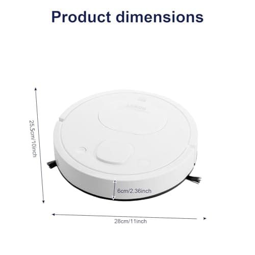 Mini Robot Vacuum Cleaner for Pet Hair, 1200Pa Suction with Dual Side Brushes, 6cm Ultra-Thin ≤55dB Quiet, Fits Hardwood/Low-Pile Carpets，Powerful Suction Robot Vacuum for Small Homes 9