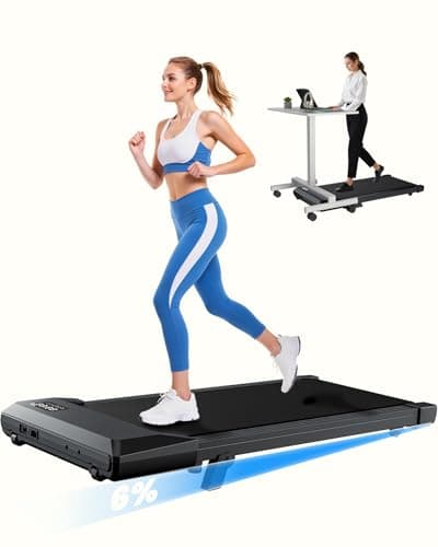 MJWW Walking pad, 6% Manual Incline Under Desk Treadmills, 300 LBS Walking pad treamill, 3 in 1 Treadmills for Home & Office, Portable treamill with LED Display