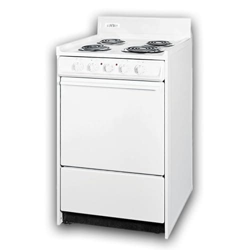 Summit 20” Electric Range, 220V Electric Coil Burners, Large 2.46 cu.ft Oven, ADA Complaint, White- WEM110