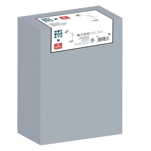 Globe Electric x Novogratz 52887 18" Desk Lamp, Matte Brass Finish, Adjustable Height, Balance Arm, Rotary Switch on Shade, Modern Lighting for Bedroom or Office, E26 Base 50W Bulb 7