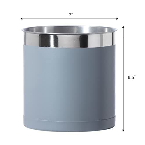 Oggi Stainless Steel Jumbo Utensil Holder - 7" Utensil Caddy, Weighted Base for Stability - Extra Large Utensil Crock and Countertop Utensil Organizer, Charcoal (7211.1) 5
