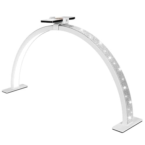 XXCFG 29in Half Moon Light for Nail Desk, 2700K-5600K, Tattoo Lighting Lamp, Nail Desk Lamp, Eyelash Light, Salon&Home, White(Crystal Diamond)