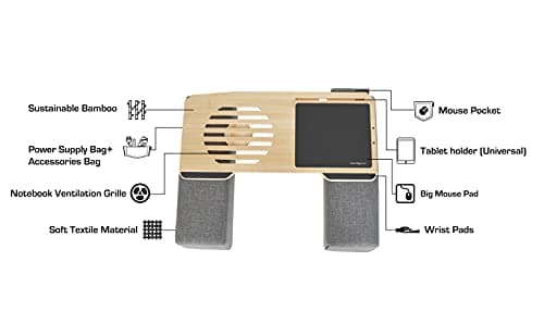 Couchmaster® CYWORX, Ergonomic Lap Desk for Notebooks or Wireless Equipment, Lapdesk for Home Office, Perfect for Couch and Bed, Including Pillows and Mousepad 6