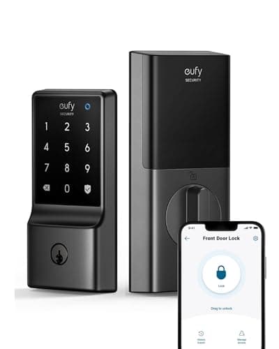 eufy Security Smart Lock C210, Keyless Entry Door Lock, Built-in WiFi Deadbolt, Smart Door Lock, No Bridge Required, Easy Installation, Touchscreen Keypad, App Remote Control, 4 AA Batteries Included