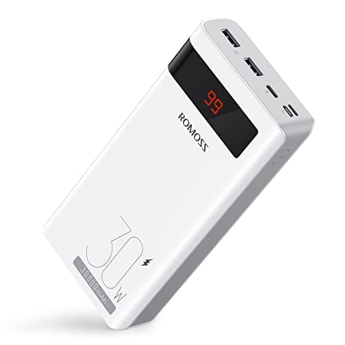 ROMOSS 30000mAh Power Bank, Portable Charger Sense8ps pro, 2-Way Fast Charging PD30W Type C, External Battery Pack Compatible with iPhone, Ipad, Galaxy, Android and More