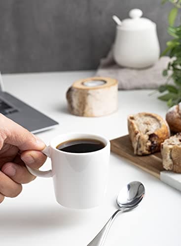Sweese 3.5oz Porcelain Espresso Cups Set of 4, Mini Coffee Mugs Demitasse Cups - White 8