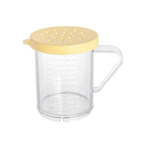 Restaurantware Spice Shaker 1 Count Plastic Shaker, Durable Seasoning Dredge with Yellow Coarse Lid, Clear Shaker for Commercial Kitchens, Pizzerias, and Bakeries