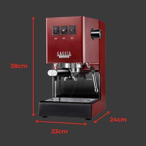 Gaggia RI9380/47 Classic Pro Espresso Machine,1.3liters, Cherry Red 8