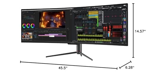 INNOCN 49" Curved Gaming Monitor 144Hz Ultrawide 32:9 WDFHD 3840 x 1080P, R1800, 99% sRGB, HDR400, USB Type C, DisplayPort, HDMI, Built-in Speakers, Height/Tilt Adjustable - 49C1G 10