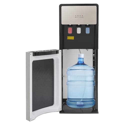 Bottom Loading Water Dispenser, Hot and Cold Water Cooler with 3 Temperature Options, 500W Floor-Standing for Home, Office, Commercial (Silver Grey)