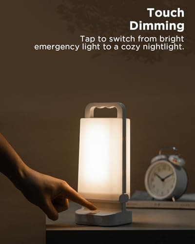 Solar Camping Lantern, Rechargeable Battery Powered Camping Light 6000mAh Up to 80HRS Lasting, Dimmable Night Lamp, Survival gear for Emergency, Power Outages, Outdoor, Indoor 6