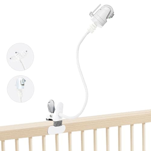 JAMYOK Baby Monitor Mount Holder Compatible with Infant Optics DXR-8/DXR-8 Pro, Momcozy BM01/BM03/BM04 and Other Cameras with 1/4" Threaded Hole, 16 inches Flexible Clip Clamp Mount Without Tools