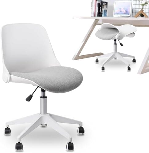 CLATINA Office Foldable Desk Chair with Wheels Adjustable Swivel Rolling Task Chair for Home Offiice Computer 1 Pack