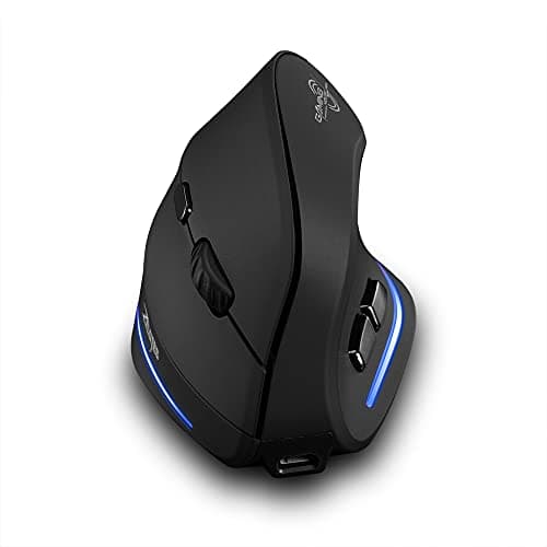 zelotes Optical Wireless Mouse,Rechargeable,2400DPI,Ergonomic Design Reduces Muscle Strain,USB Vertical Ergonomic Mouse,Cordless Portable Mouse for PC,Mac,Laptop