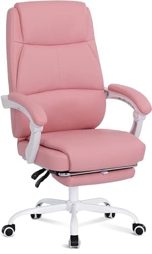 Misolant Big and Tall Office Chair with Footrest, High Back Desk Chair with Linkage Armrest, 90-155° Recline Executive Computer Chairs with Adjustable Height for Home