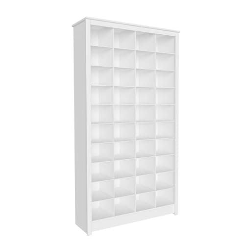 Prepac White Tall Storage Cabinet, Shoe Cabinet, Cube Storage Organizer with 40 Shoe Cubbies 13" D x 39.5" W x 72.5" H, WUSG-0011-1