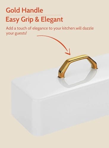 Sweese Butter Dish with Lid for Countertop - Butter Container - Butter Saver, 4oz Beautiful Small Butter Tray for East West Coast Butter, Fridge, Dishwasher Safe-White 7