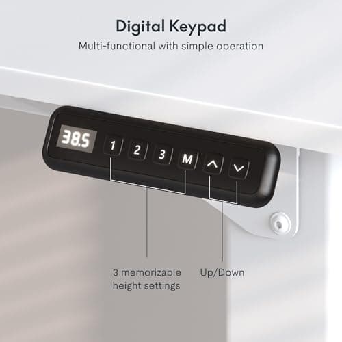 SANODESK 4-Leg Standing Desk, Electric Height Adjustable Desk with Memory Presets for Home Office, Stand up Desk Computer Workstation, 55x28 Inches White 5