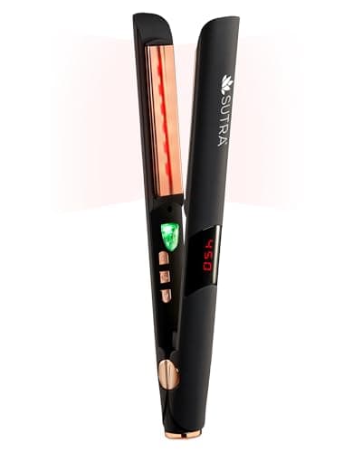 Sutra Professional IR2 Flat Iron, 1" - Ionic Infrared Hair Straightener with Adjustable Temperature, Auto Shut-Off & Swivel Cord - Straight Iron for Straightening Hair - Rose Gold Titanium Plate