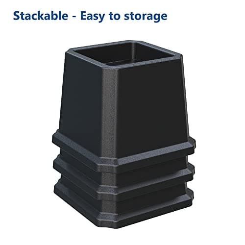 Ahasolid Bed Risers 3 Inch Heavy Duty, Furniture Risers for Bed Frame, Couch, Desk, Chair, Lifts Up to 1,500 lb, Set of 8, Black 7