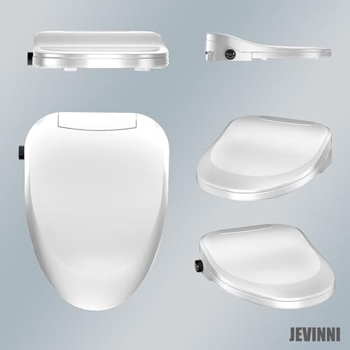 Jevinni Electronic Bidet Toilet Seat Elongated,Smart Heated Toilet Seat Unlimited Instant Warm Water & Dryer,Adjustable Water Pressure,Self-Clean Nozzle,Night Light,Slow Close,For Men Women & Child 8