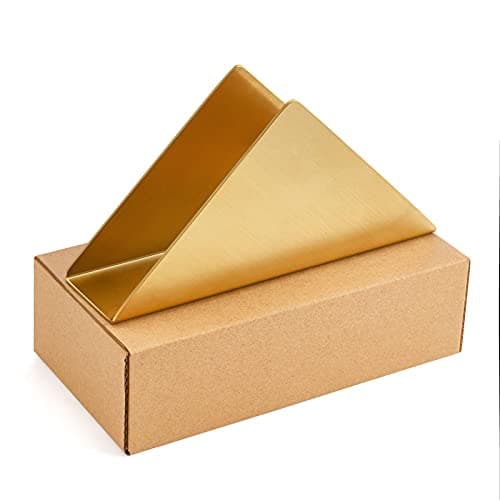 Gold Stainless Steel Napkin Holder, Modern Triangle Cocktail Napkin Dispenser Organizer for Kitchen Countertops, Dinner Tables, Picnic Tables 7