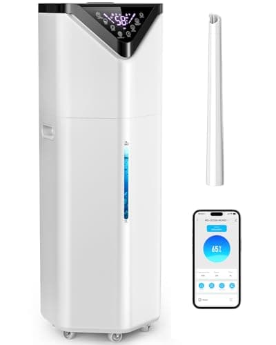 AERZY 5Gal Smart Humidifier Large Room up to 2800ft², 1000mL/h, APP & Remote Control, 180° Auto Rotating Nozzle, 24H Timer, 60H Supersized Cool Mist Humidifiers for Whole House Home Office Plants
