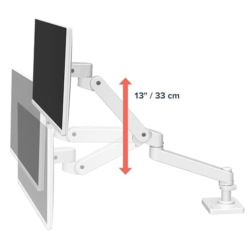 Ergotron – Upgraded LX Pro Premium Monitor Arm, Single Monitor Desk Mount – fits Flat Curved Ultrawide Computer Monitors up to 34 Inches, 4 to 22 lbs, VESA 75x75mm or 100x100mm – White 5