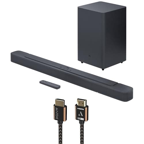 JBL BAR-2-1-DEEP-BASS-MK2 2.1ch Soundbar and Subwoofer with Dolby Digital and an Austere 3S-4KHD2-2.5M III Series 4K HDMI 2.5m Cable (2022)