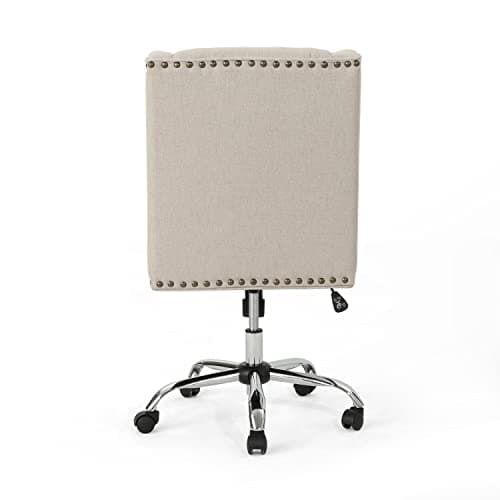 GDFStudio Christopher Knight Home Quentin Desk Chair, Wheat + Chrome 6