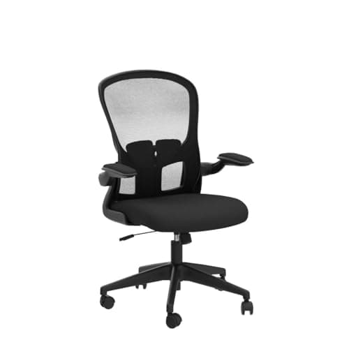 FelixKing Office Desk Chairs, Ergonomic PC Desk Chair with Wheels, Adjustable Lumbar Support and Height, Swivel Computer Chair with Flip-up Armrests, Ergo Mesh Backrest for Working (Black) 6