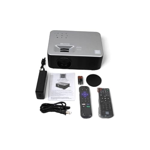RCA RPJ133 1080P, 30"-150" Picture Size, Built in Bluetooth, HDMI,USB, Remote,Voice Control, Indoor, Outdoor, Smart Home Theater Projector,Includes Roku Streaming Stick - (Renewed) 9
