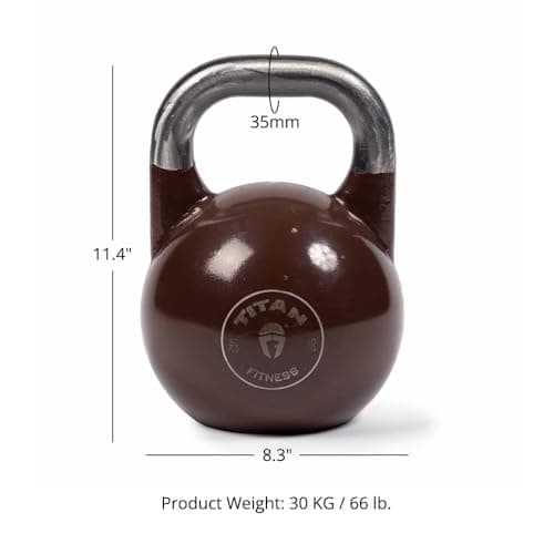 Titan Fitness Competition Kettlebell, Single Piece Casting, KG Markings, Full Body Workout 6