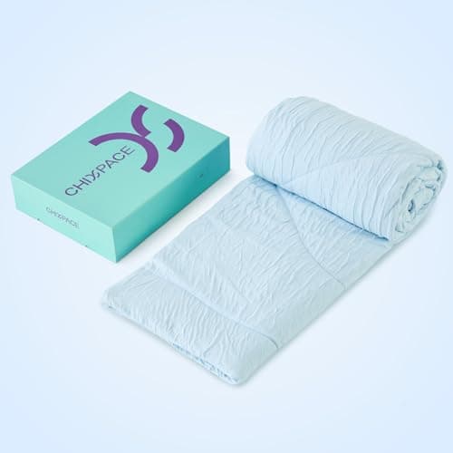 ChiXpace Cooling Comforter Twin/Twin XL - Lightweight Summer Comforter for Hot Sleepers and Night Sweats, Q-Max 0.45 with Japanese Arc-Chill Cold Tech Fabric, Cooling Blanket Blue 7