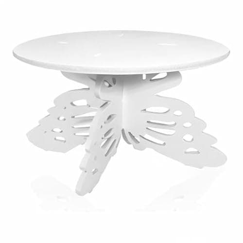 AOCEAN 12" Diameter Butterfly Cake Stand Butterfly PVC Cake Decorations with Engraved Butterflies Cake Stands for Dessert Table Wedding Birthday Party (1 Pcs) 8