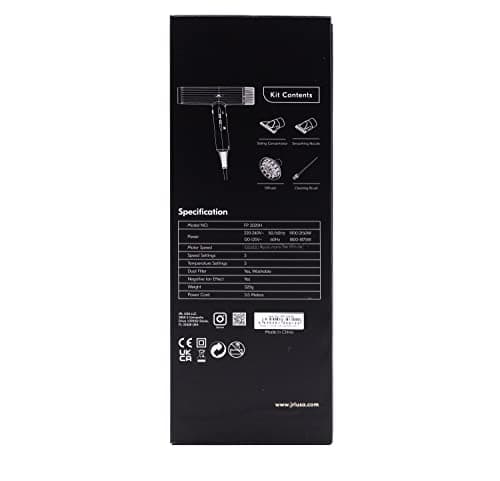 JRL Forte Pro Dryer - Professional Hair Blow Dryer with Diffuser w/Ionic Generator to Help Reduce Drying Time, Frizz and Static - Fast Hair Dryer w/ 3 Temperature Settings and Speed Settings (Black) 6