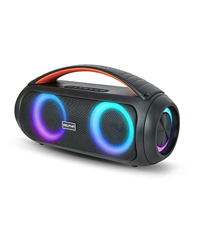 Dolphin LX-220 Boombox Bluetooth Speaker | Loud & Crisp Sound - IPX5 Waterproof with Long-Lasting Battery & Party Ring Lights for Gym, Outdoors, Shower, Beach, Pool, Portable, Rechargeable